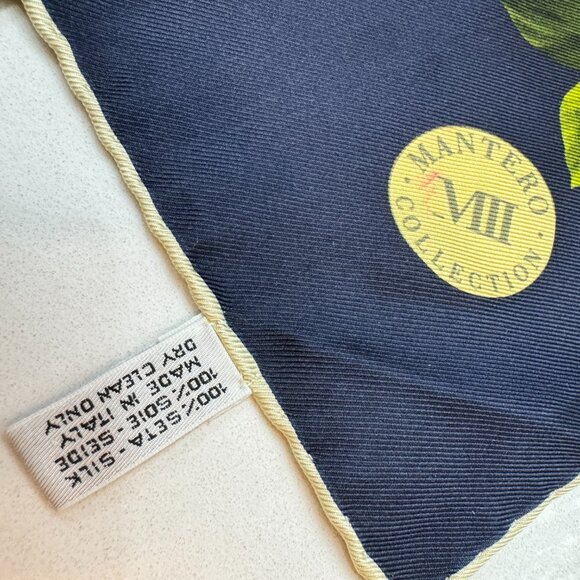 Floral Silk Scarf with Orange and Yellow Roses - Picture 7 of 7